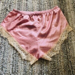 Pink Satin Lace Trim Panties (7)
